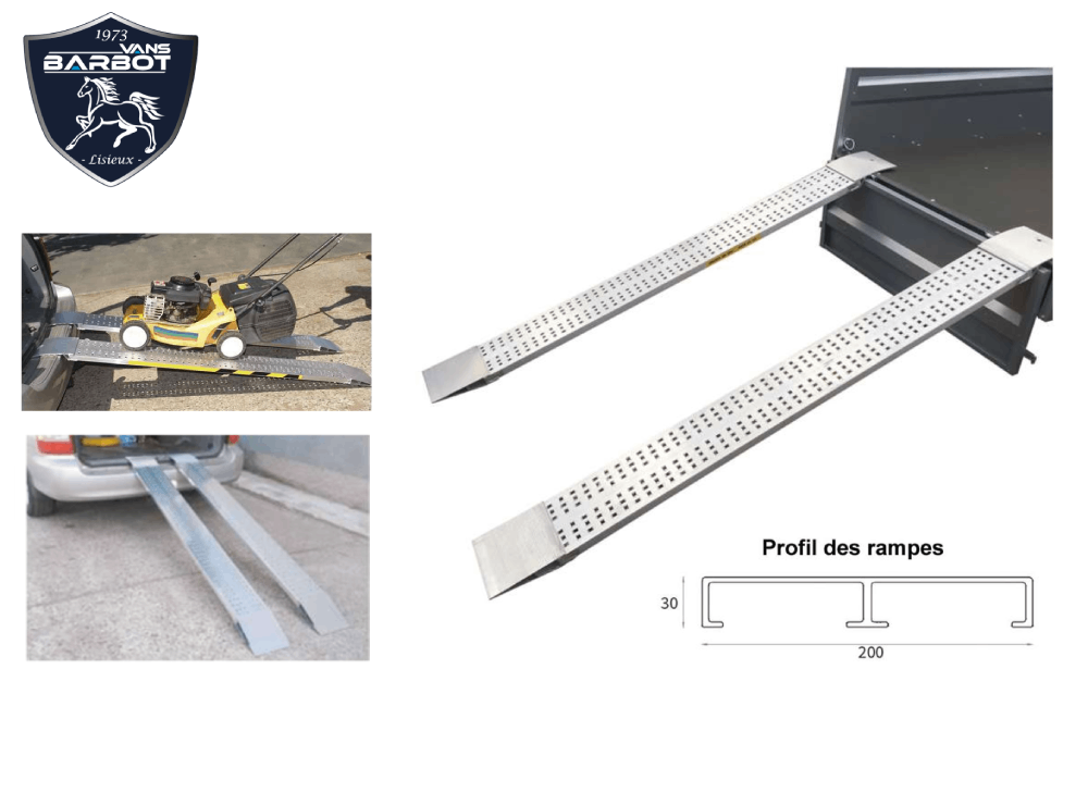 Rampe aluminium 200 kg - 150 cm - 2 pièces